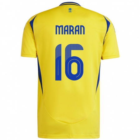 Kandiny Niño Camiseta Mohammed Maran #16 Amarillo Azul 1ª Equipación 2024/25 La Camisa Chile