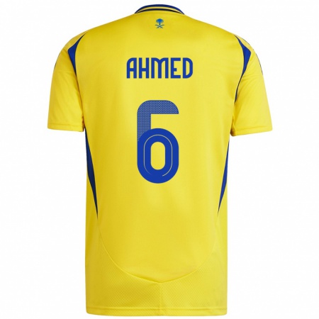 Kandiny Niño Camiseta Aseel Ahmed #6 Amarillo Azul 1ª Equipación 2024/25 La Camisa Chile