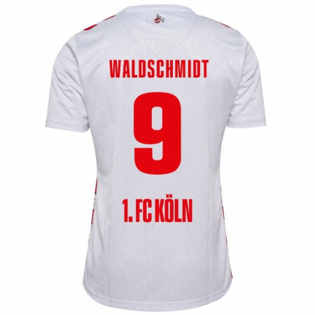 Kandiny Niño Camiseta Luca Waldschmidt #9 Blanco Rojo 1ª Equipación 2024/25 La Camisa Chile