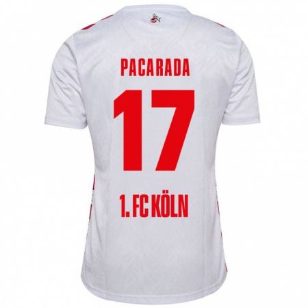 Kandiny Niño Camiseta Leart Paçarada #17 Blanco Rojo 1ª Equipación 2024/25 La Camisa Chile