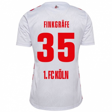 Kandiny Niño Camiseta Max Finkgräfe #35 Blanco Rojo 1ª Equipación 2024/25 La Camisa Chile