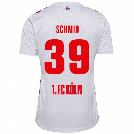 Kandiny Niño Camiseta Maximilian Schmid #39 Blanco Rojo 1ª Equipación 2024/25 La Camisa Chile