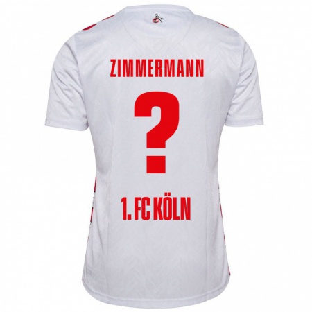 Kandiny Niño Camiseta Nick Zimmermann #0 Blanco Rojo 1ª Equipación 2024/25 La Camisa Chile