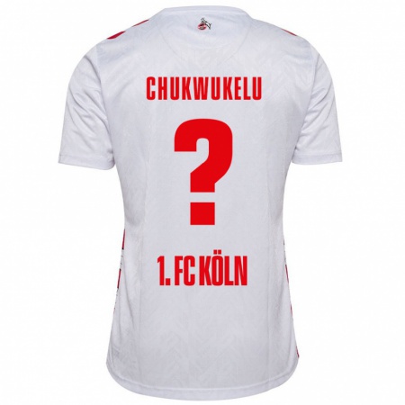 Kandiny Niño Camiseta Chinedu Chukwukelu #0 Blanco Rojo 1ª Equipación 2024/25 La Camisa Chile