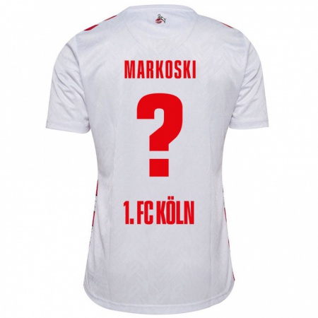 Kandiny Niño Camiseta Kristian Markoski #0 Blanco Rojo 1ª Equipación 2024/25 La Camisa Chile