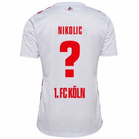 Kandiny Niño Camiseta Milan Nikolic #0 Blanco Rojo 1ª Equipación 2024/25 La Camisa Chile