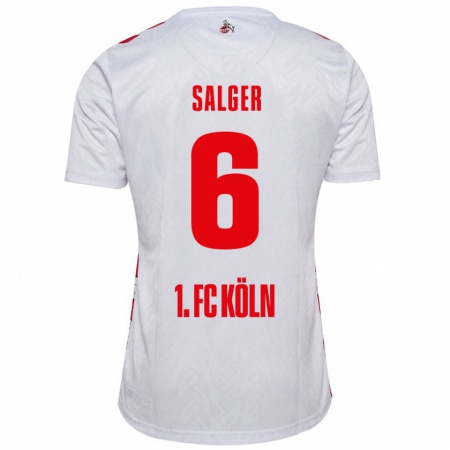 Kandiny Niño Camiseta Stephan Salger #6 Blanco Rojo 1ª Equipación 2024/25 La Camisa Chile