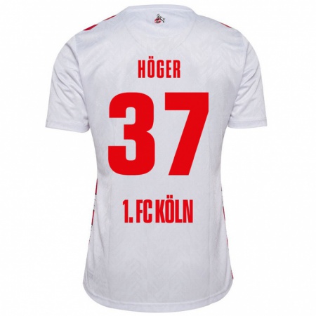 Kandiny Niño Camiseta Marco Höger #37 Blanco Rojo 1ª Equipación 2024/25 La Camisa Chile