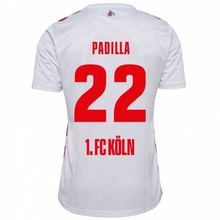 Kandiny Niño Camiseta Natalia Padilla #22 Blanco Rojo 1ª Equipación 2024/25 La Camisa Chile