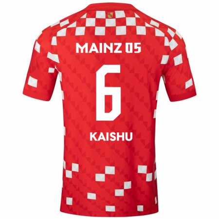 Kandiny Niño Camiseta Kaishu Sano #6 Blanco Rojo 1ª Equipación 2024/25 La Camisa Chile