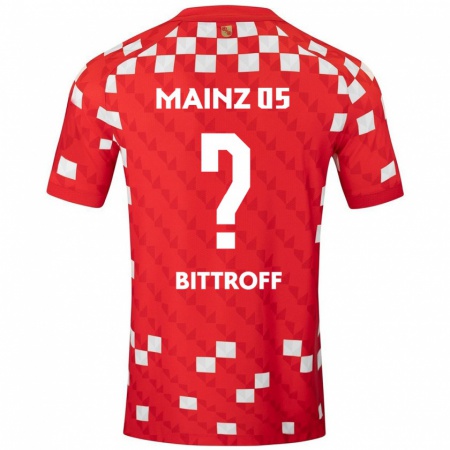 Kandiny Niño Camiseta Maurice Bittroff #0 Blanco Rojo 1ª Equipación 2024/25 La Camisa Chile