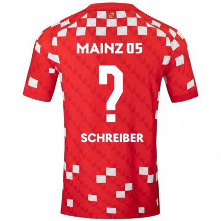 Kandiny Niño Camiseta Philipp Schreiber #0 Blanco Rojo 1ª Equipación 2024/25 La Camisa Chile