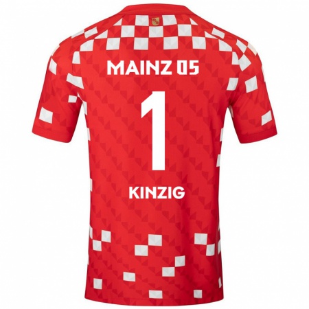 Kandiny Niño Camiseta Maximilian Kinzig #1 Blanco Rojo 1ª Equipación 2024/25 La Camisa Chile