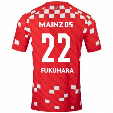 Kandiny Niño Camiseta Yuuka Fukuhara #22 Blanco Rojo 1ª Equipación 2024/25 La Camisa Chile