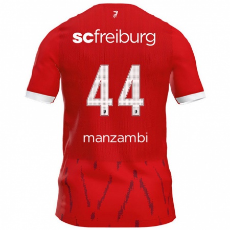 Kandiny Niño Camiseta Johan Manzambi #44 Rojo 1ª Equipación 2024/25 La Camisa Chile