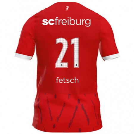 Kandiny Niño Camiseta Mathias Fetsch #21 Rojo 1ª Equipación 2024/25 La Camisa Chile