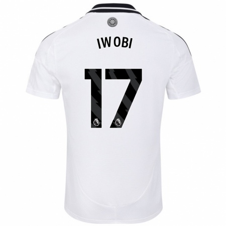 Kandiny Niño Camiseta Alex Iwobi #17 Blanco 1ª Equipación 2024/25 La Camisa Chile