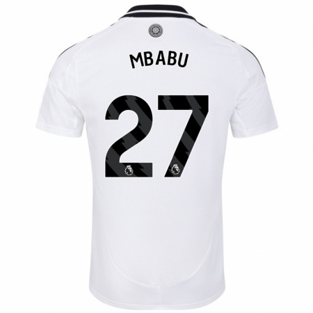 Kandiny Niño Camiseta Kevin Mbabu #27 Blanco 1ª Equipación 2024/25 La Camisa Chile