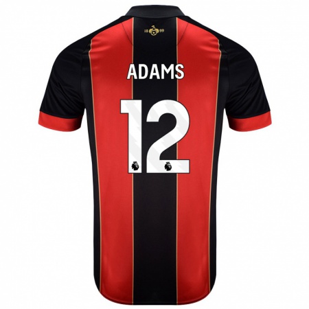 Kandiny Niño Camiseta Tyler Adams #12 Rojo Negro 1ª Equipación 2024/25 La Camisa Chile