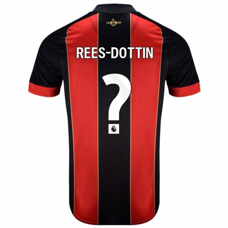 Kandiny Niño Camiseta Remy Rees-Dottin #0 Rojo Negro 1ª Equipación 2024/25 La Camisa Chile