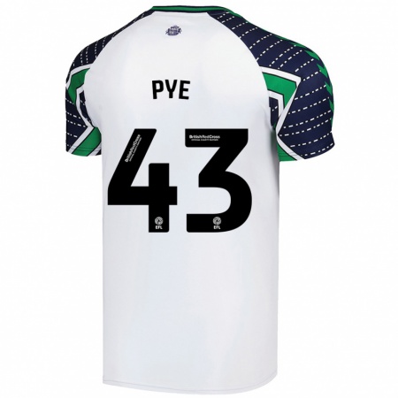 Kandiny Niño Camiseta Connor Pye #43 Blanco 2ª Equipación 2024/25 La Camisa Chile