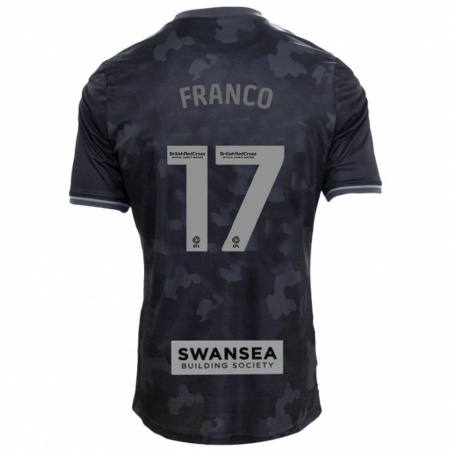 Kandiny Niño Camiseta Gonçalo Franco #17 Negro 2ª Equipación 2024/25 La Camisa Chile