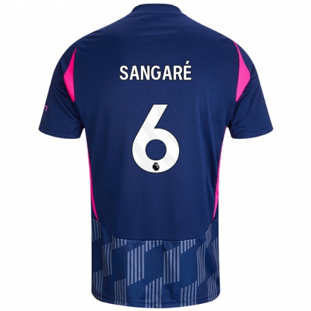 Kandiny Niño Camiseta Ibrahim Sangaré #6 Azul Real Rosa 2ª Equipación 2024/25 La Camisa Chile