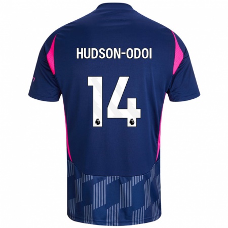 Kandiny Niño Camiseta Callum Hudson-Odoi #14 Azul Real Rosa 2ª Equipación 2024/25 La Camisa Chile