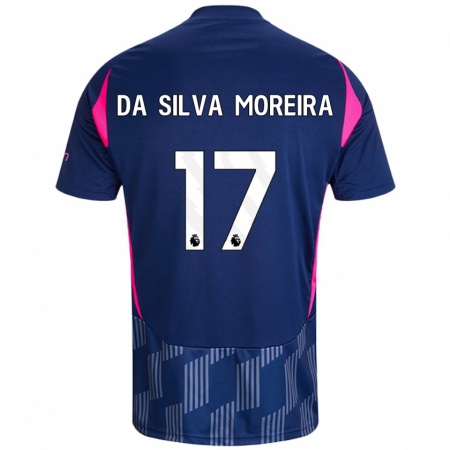 Kandiny Niño Camiseta Eric Da Silva Moreira #17 Azul Real Rosa 2ª Equipación 2024/25 La Camisa Chile