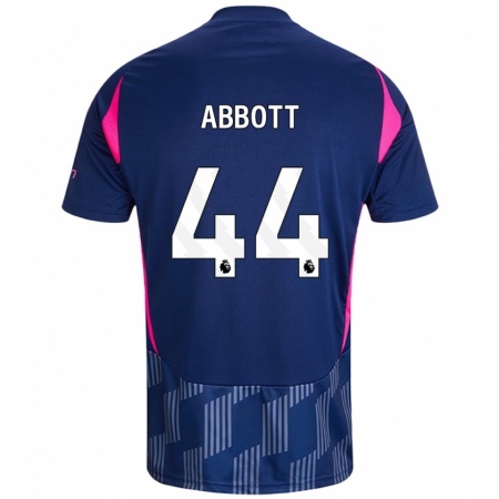 Kandiny Niño Camiseta Zach Abbott #44 Azul Real Rosa 2ª Equipación 2024/25 La Camisa Chile