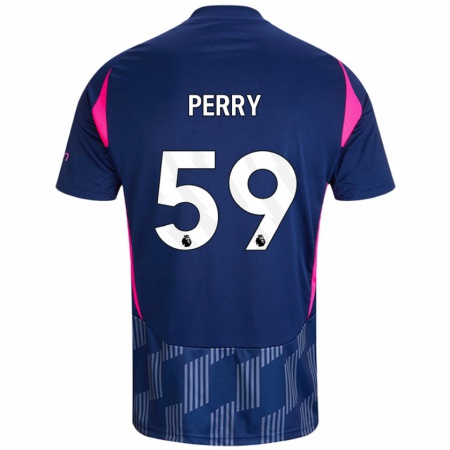 Kandiny Niño Camiseta Ben Perry #59 Azul Real Rosa 2ª Equipación 2024/25 La Camisa Chile