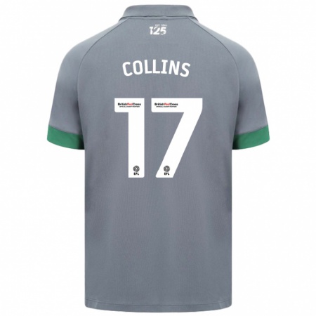 Kandiny Niño Camiseta Jamilu Collins #17 Gris Oscuro 2ª Equipación 2024/25 La Camisa Chile