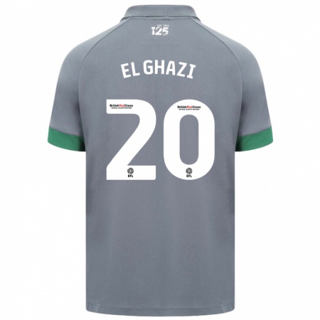 Kandiny Niño Camiseta Anwar El Ghazi #20 Gris Oscuro 2ª Equipación 2024/25 La Camisa Chile