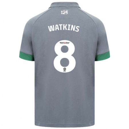 Kandiny Niño Camiseta Seren Watkins #8 Gris Oscuro 2ª Equipación 2024/25 La Camisa Chile