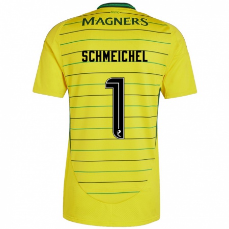 Kandiny Niño Camiseta Kasper Schmeichel #1 Amarillo 2ª Equipación 2024/25 La Camisa Chile