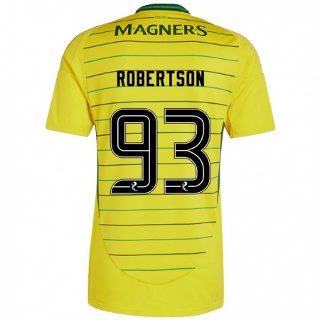 Kandiny Niño Camiseta Mitchell Robertson #93 Amarillo 2ª Equipación 2024/25 La Camisa Chile