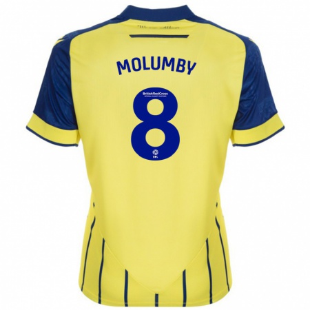 Kandiny Niño Camiseta Jayson Molumby #8 Amarillo Azul 2ª Equipación 2024/25 La Camisa Chile