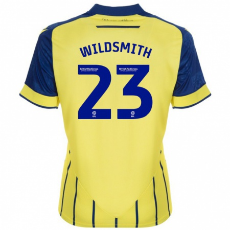 Kandiny Niño Camiseta Joe Wildsmith #23 Amarillo Azul 2ª Equipación 2024/25 La Camisa Chile