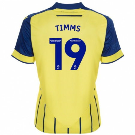 Kandiny Niño Camiseta Maria Timms #19 Amarillo Azul 2ª Equipación 2024/25 La Camisa Chile