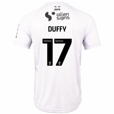 Kandiny Niño Camiseta Dylan Duffy #17 Rojo Blanco 2ª Equipación 2024/25 La Camisa Chile