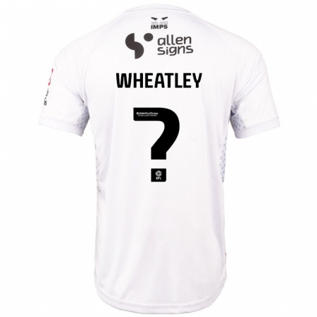 Kandiny Niño Camiseta Kyrell Wheatley #0 Rojo Blanco 2ª Equipación 2024/25 La Camisa Chile