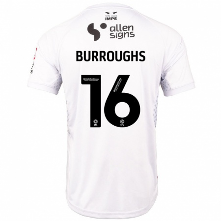 Kandiny Niño Camiseta Jack Burroughs #16 Rojo Blanco 2ª Equipación 2024/25 La Camisa Chile