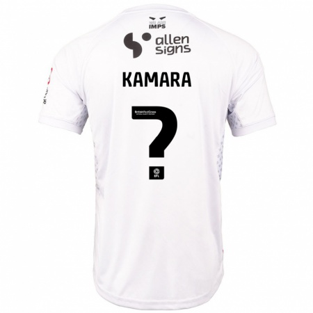 Kandiny Niño Camiseta Mj Kamara #0 Rojo Blanco 2ª Equipación 2024/25 La Camisa Chile