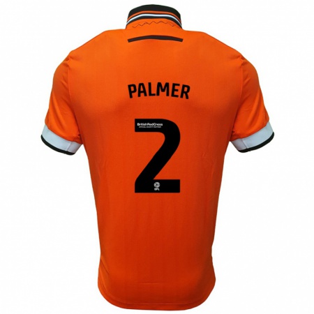 Kandiny Niño Camiseta Liam Palmer #2 Naranja Blanco 2ª Equipación 2024/25 La Camisa Chile