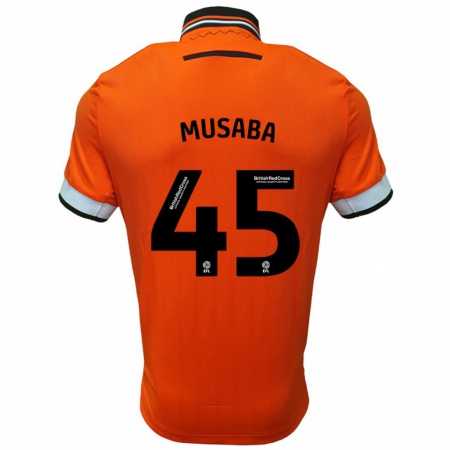 Kandiny Niño Camiseta Anthony Musaba #45 Naranja Blanco 2ª Equipación 2024/25 La Camisa Chile