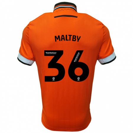 Kandiny Niño Camiseta Mackenzie Maltby #36 Naranja Blanco 2ª Equipación 2024/25 La Camisa Chile