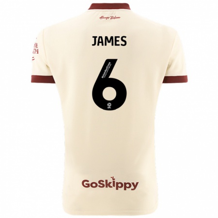 Kandiny Niño Camiseta Matty James #6 Crema Blanco 2ª Equipación 2024/25 La Camisa Chile