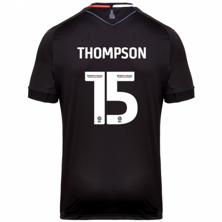 Kandiny Niño Camiseta Jordan Thompson #15 Negro 2ª Equipación 2024/25 La Camisa Chile