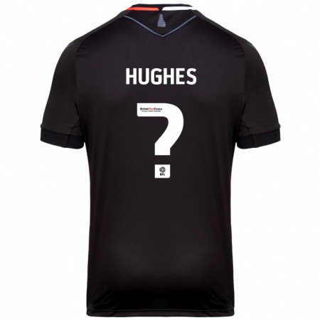 Kandiny Niño Camiseta Jonny Hughes #0 Negro 2ª Equipación 2024/25 La Camisa Chile