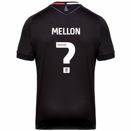 Kandiny Niño Camiseta Luke Mellon #0 Negro 2ª Equipación 2024/25 La Camisa Chile